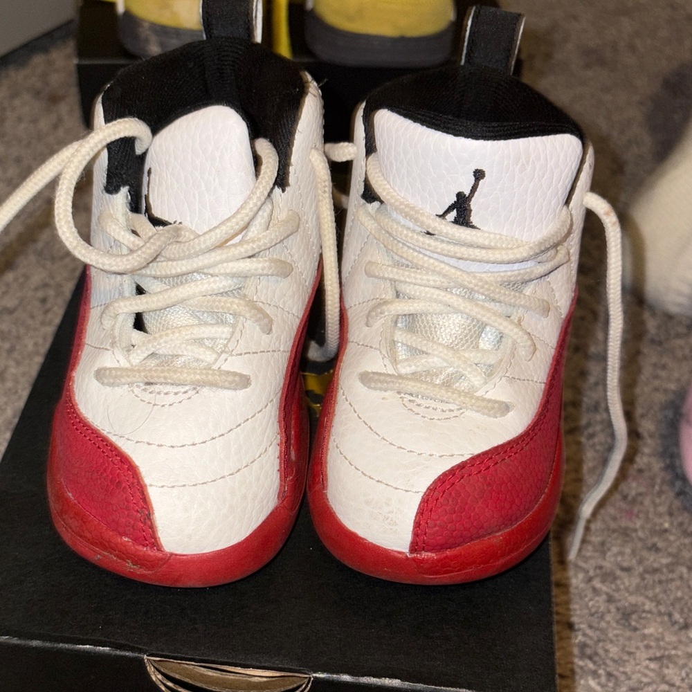 Jordan Kids' Red and White Sneakers
